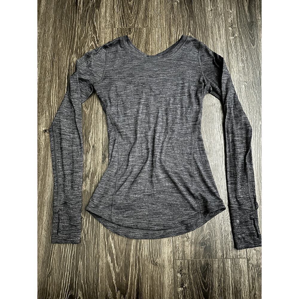 Lululemon 5 Mile Long Sleeve Tiger Space Dye Dark Slate Black